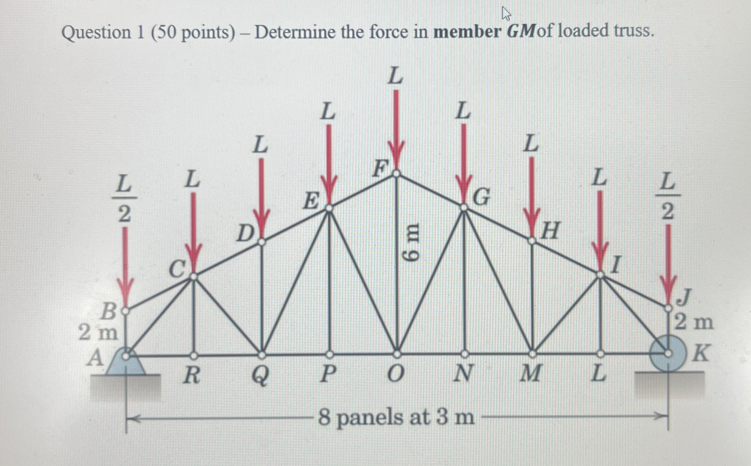 Question 1 ( 5 0 points ) - Determine the force