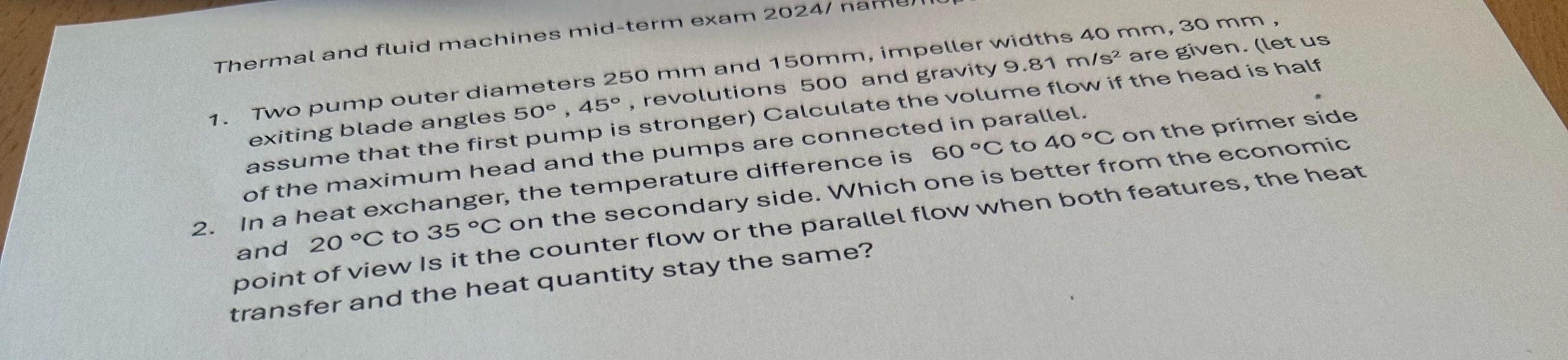 Thermal amd fluids help me please