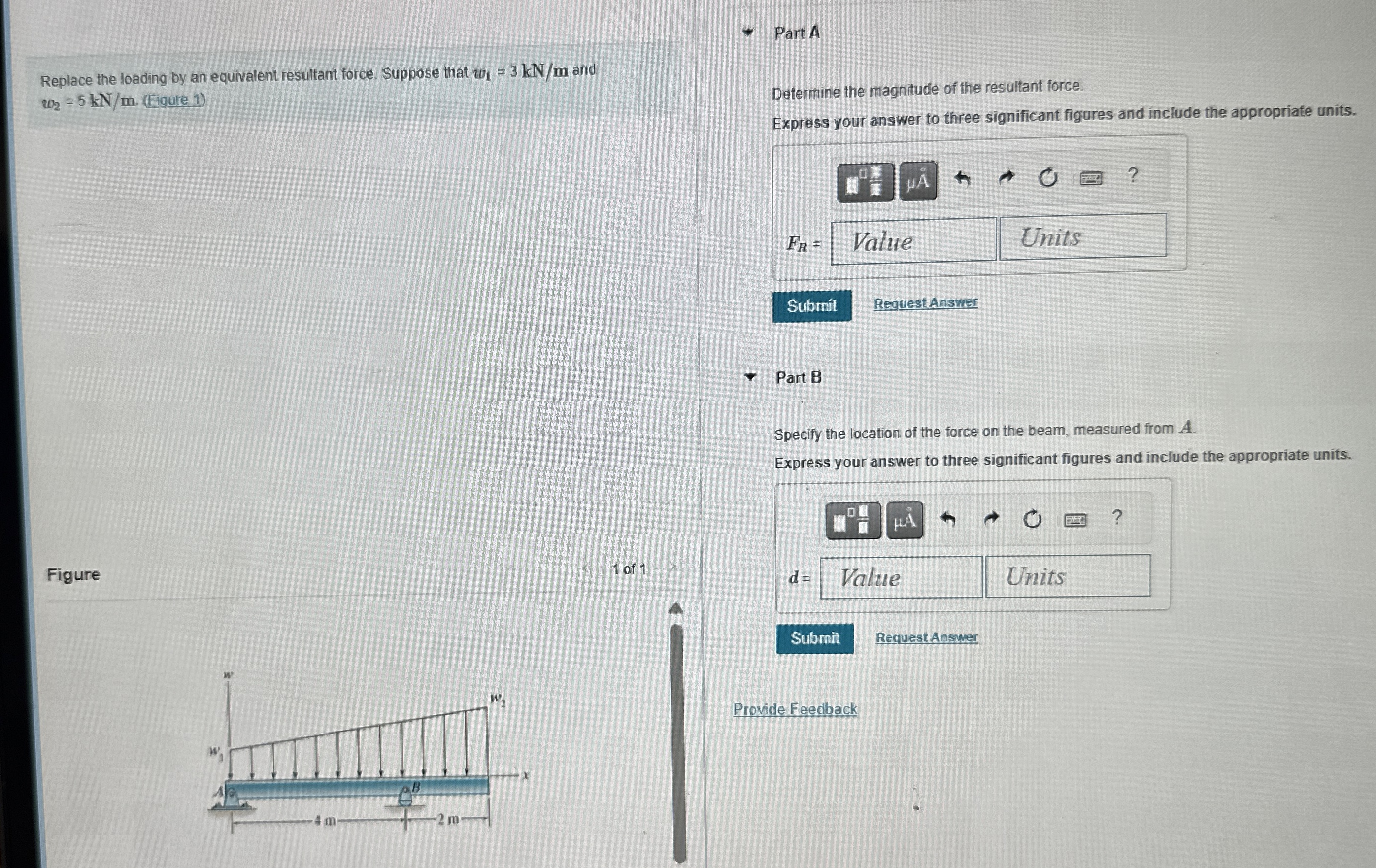 Replace the loading by an equivalent resultant