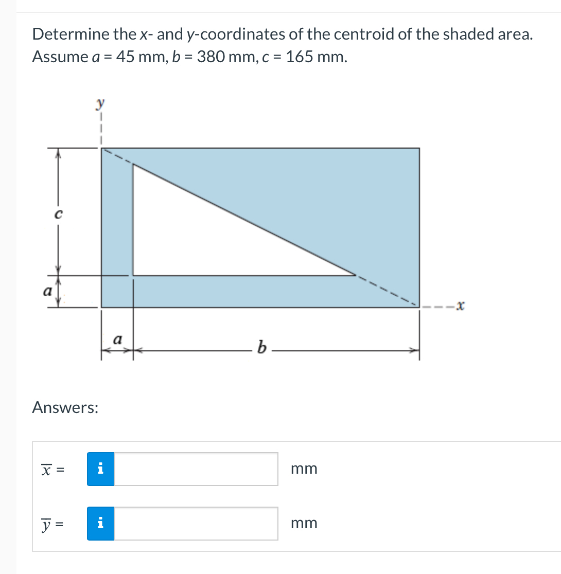 Determine the x - and y - coordinates of the