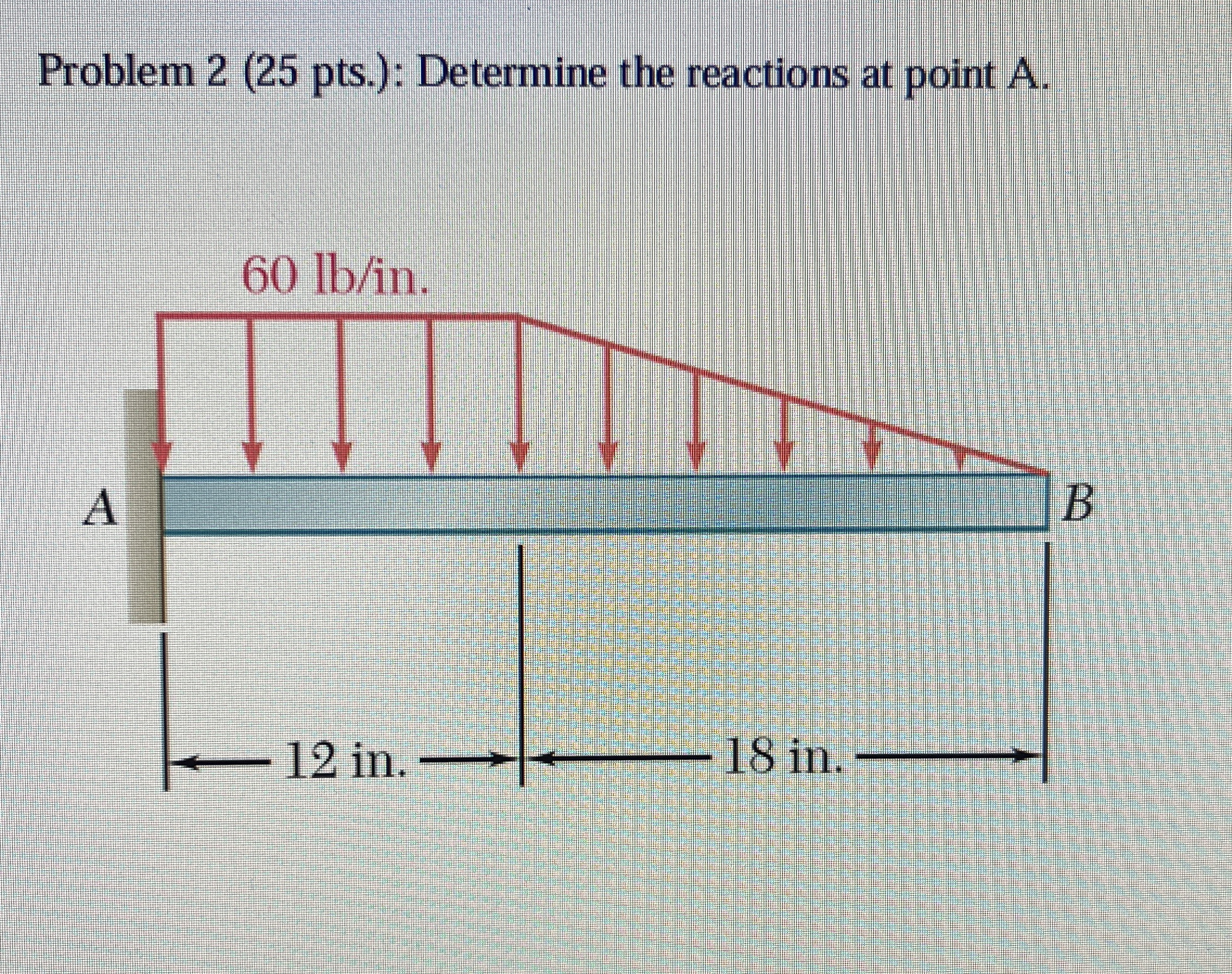 Problem 2 ( 2 5 pts . ) : Determine the reactions