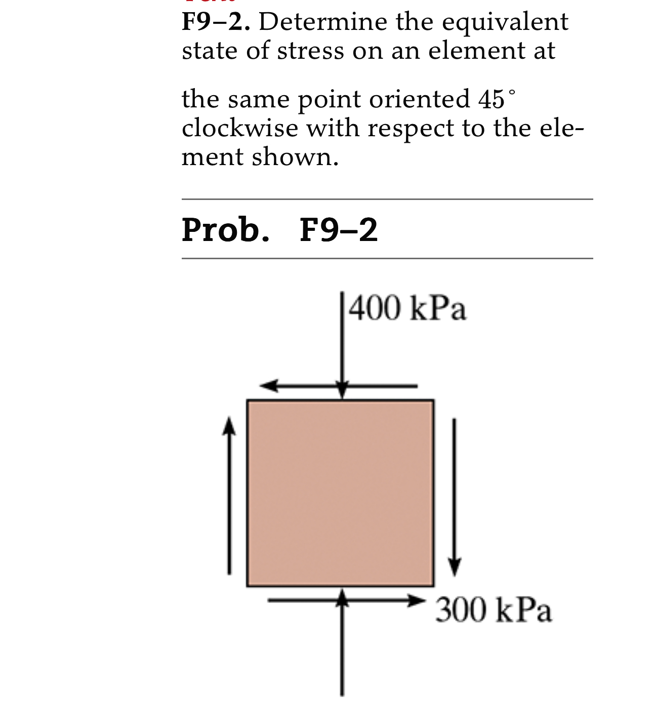 F 9 - 2 . Determine the equivalent state of
