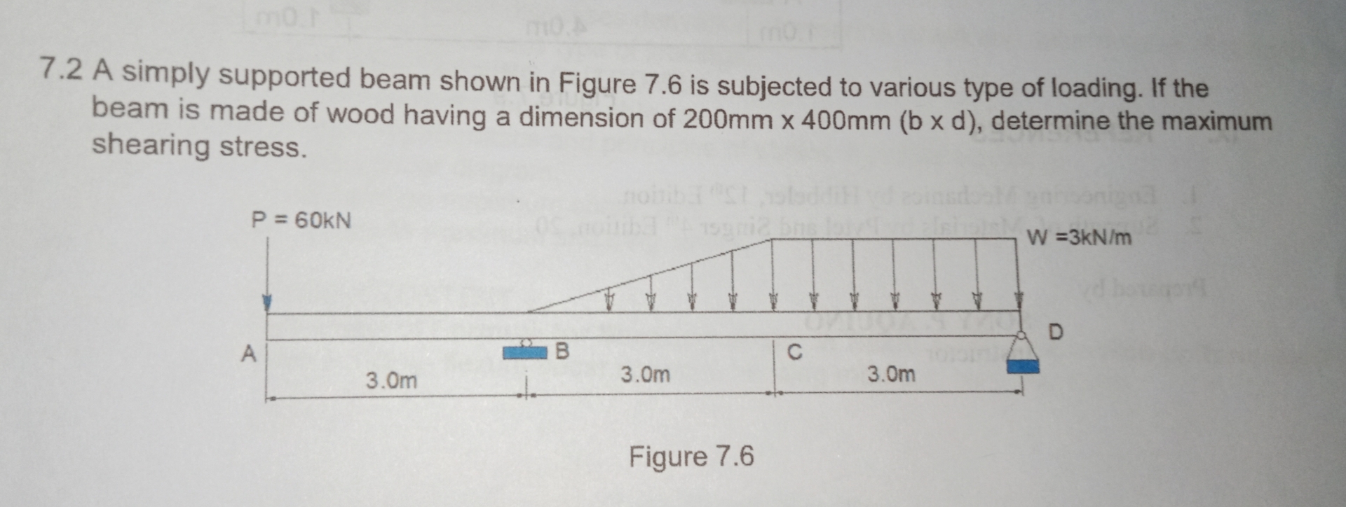 7 . 2 A simply supported beam shown in Figure 7 .