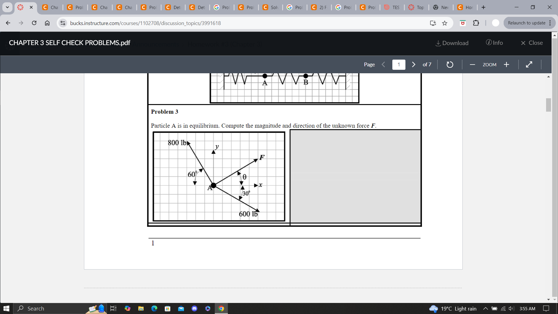 Problem 3 Particle A is in equilibrium. Compute