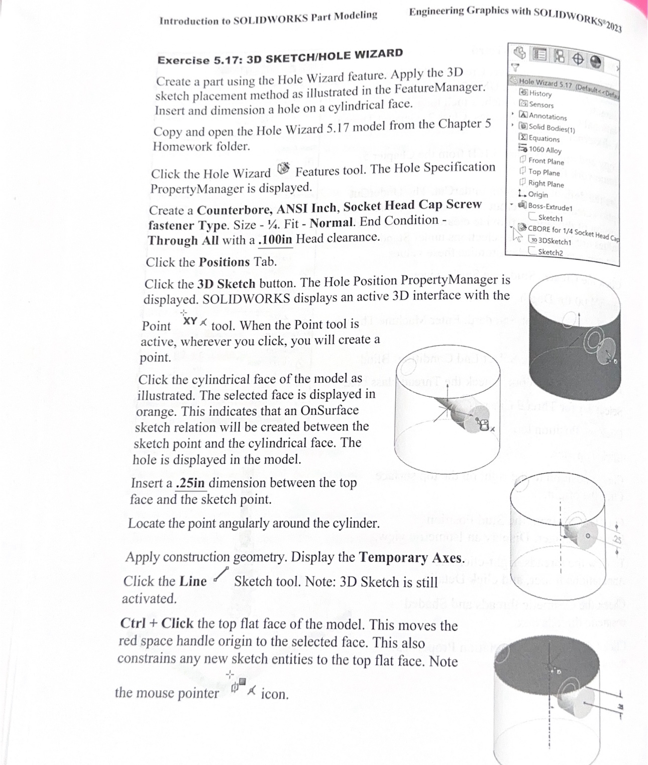 USE SOLIDWORKS Exercise 5 . 1 7 : 3 D SKETCH /