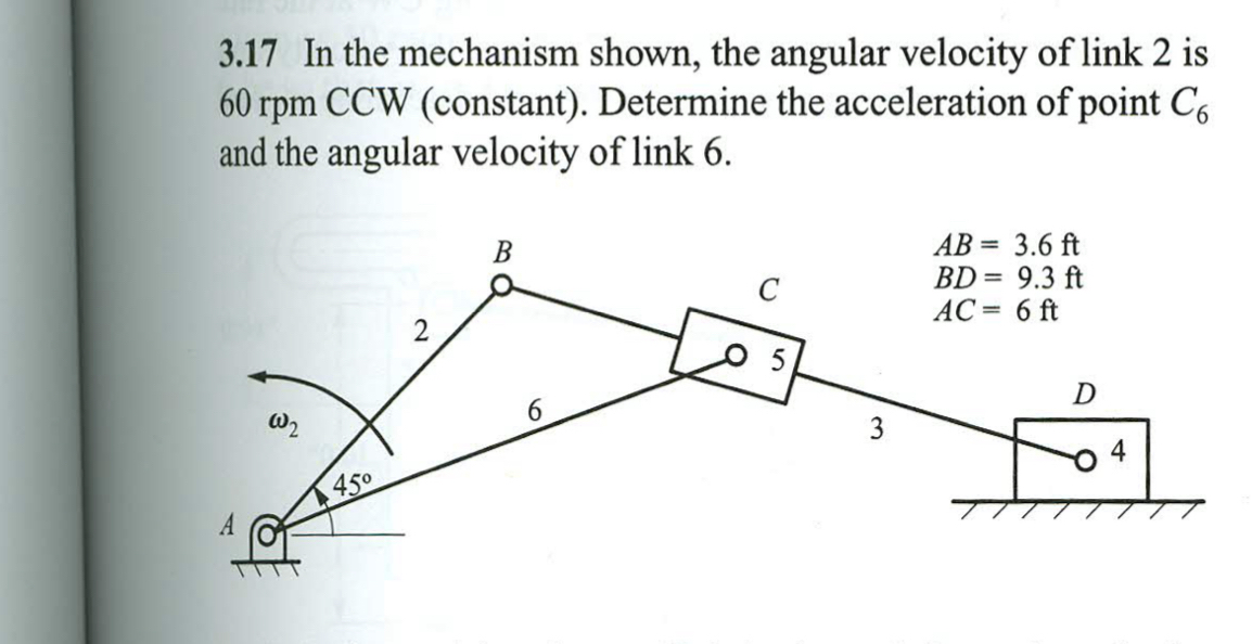 3 . 1 7 In the mechanism shown, the angular