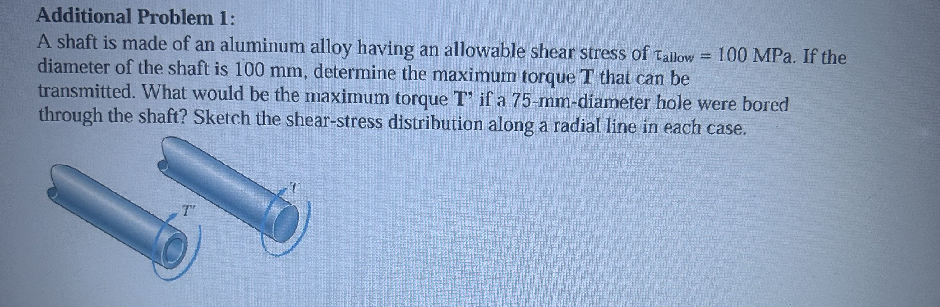 Additional Problem 1 : A shaft is made of an