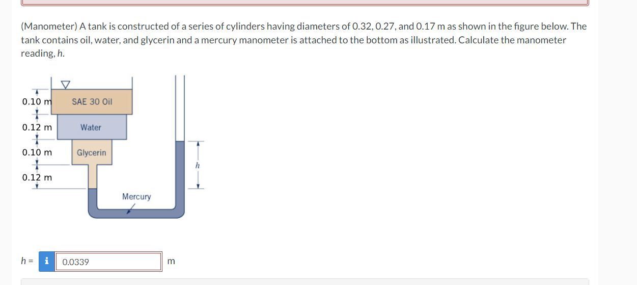 ( Manometer ) A tank is constructed of a series