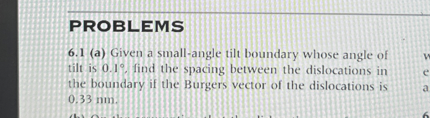 PROBLEMS 6 . 1 ( a ) Given a small - angle tilt