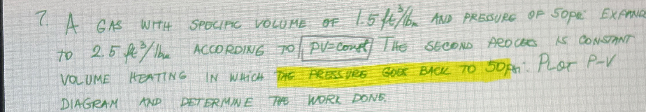 A GAS WITH SPOCIAC VOLUME OF 1 . 5 f t 3 l b m