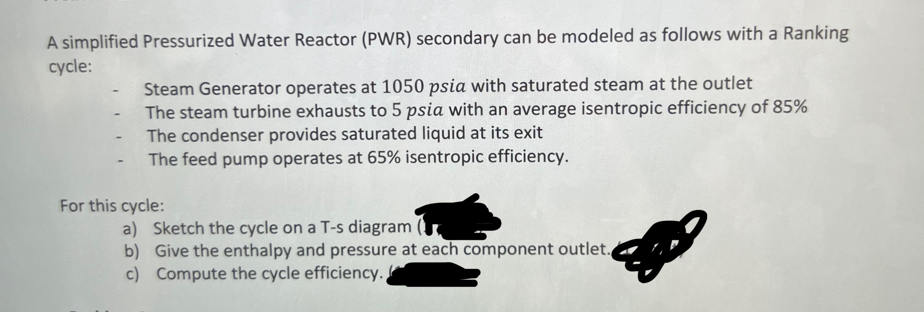 A simplified Pressurized Water Reactor ( PWR )