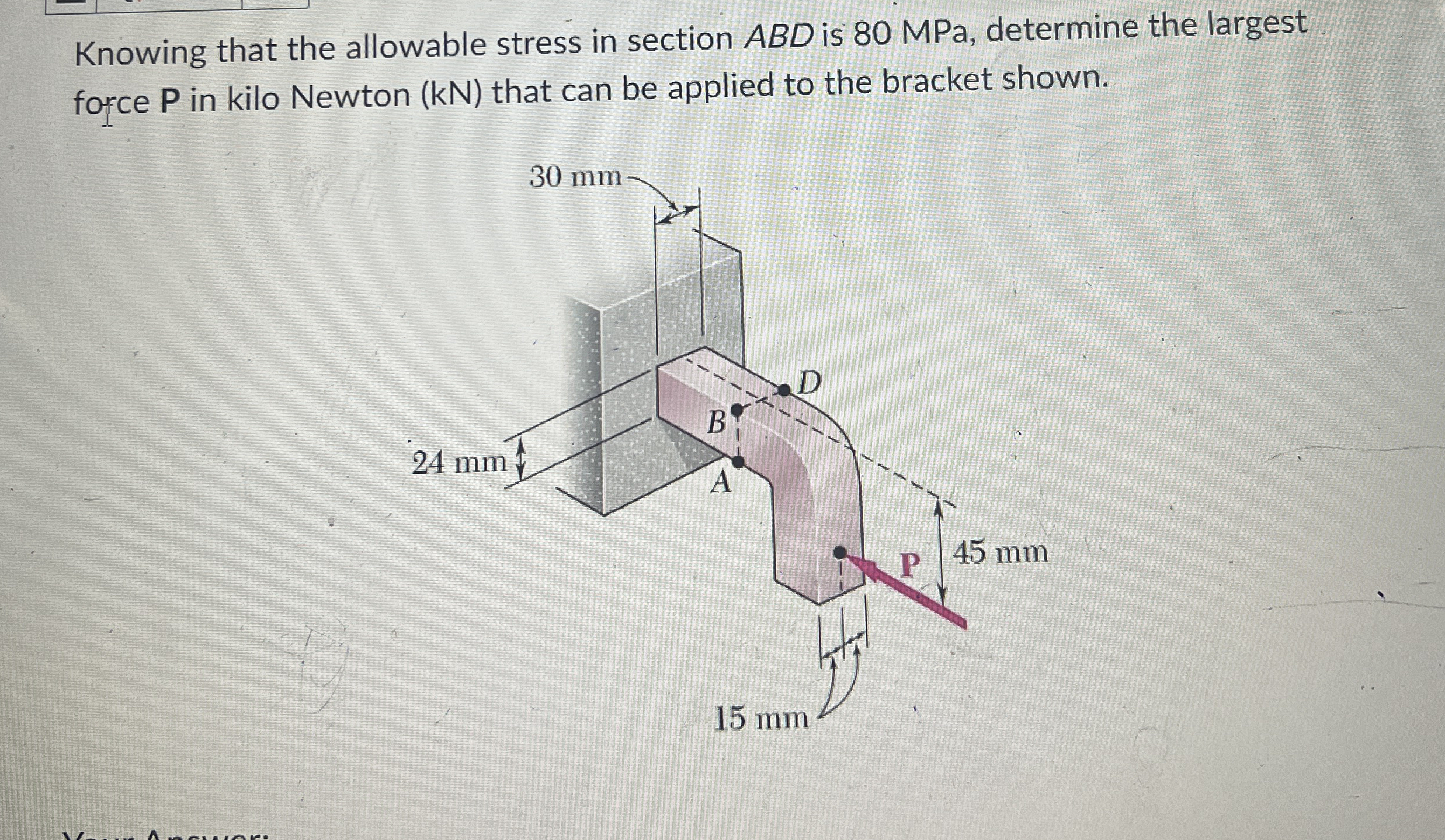 Knowing that the allowable stress in section ABD