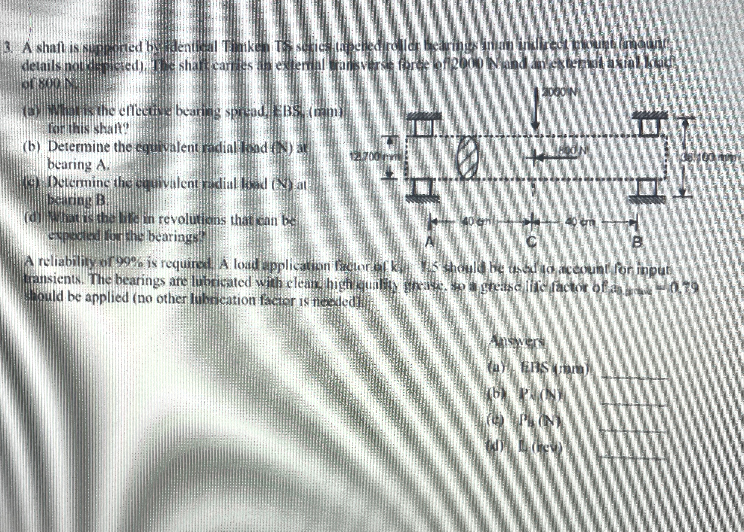 shaft is suppored by identical Timken TS series