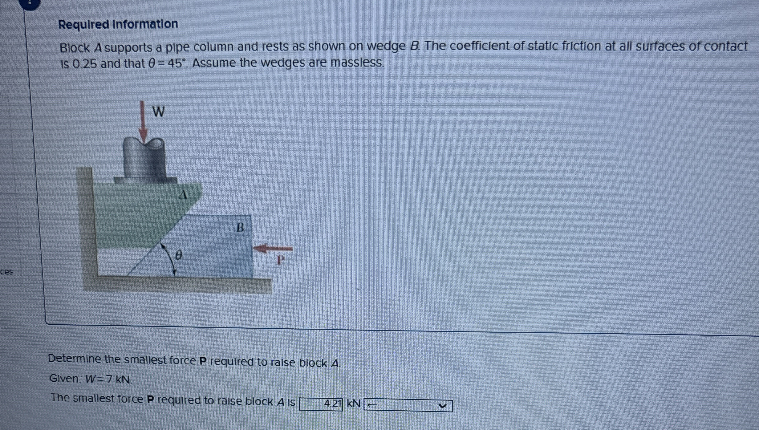 Required Information Block A supports a pipe