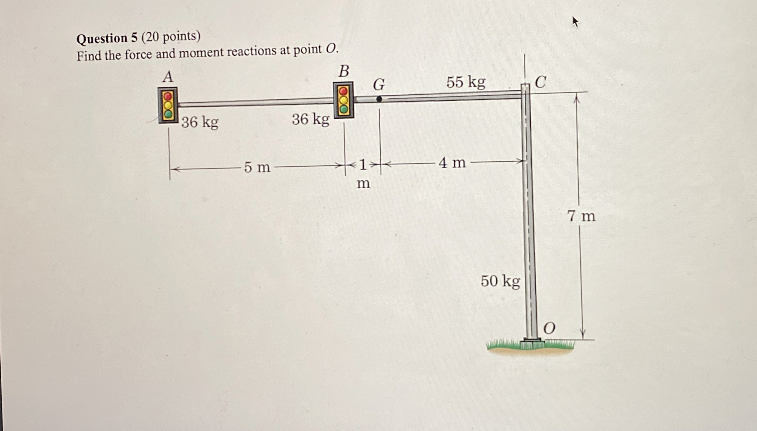 Question 5 ( 2 0 points ) Find the force and