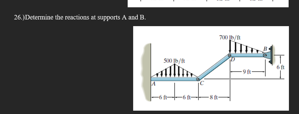 2 6 . ) Determine the reactions at supports \ ( A