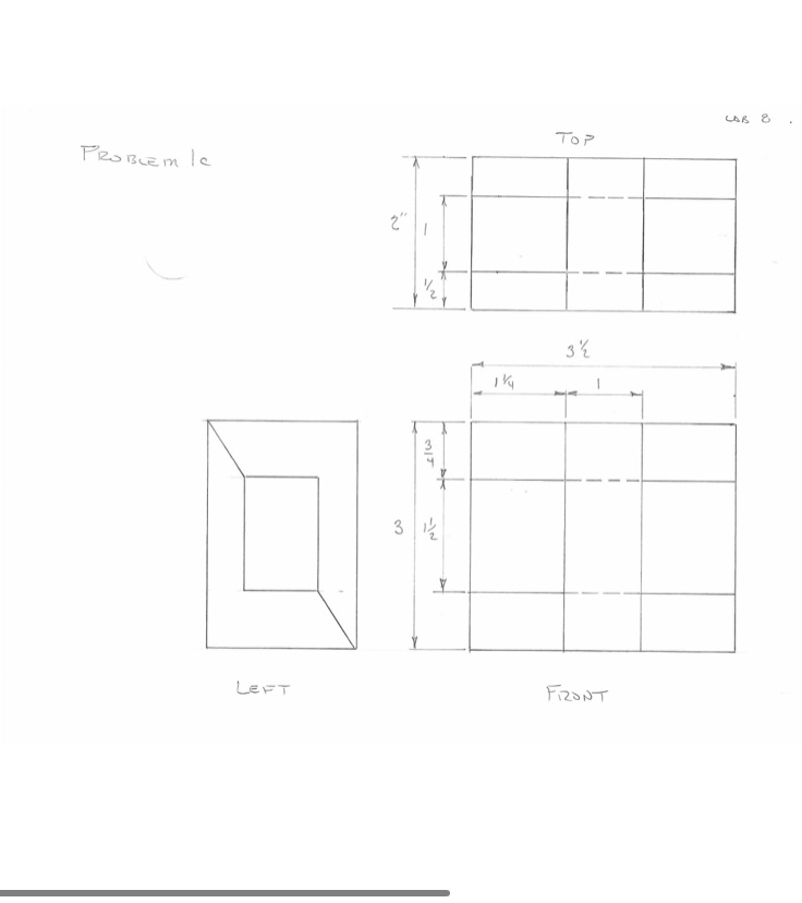 change this orthographic drawings to an isometric