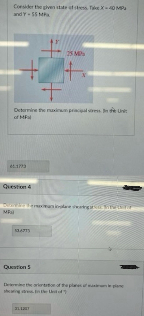 Question 4 Determine the maximum in - plane