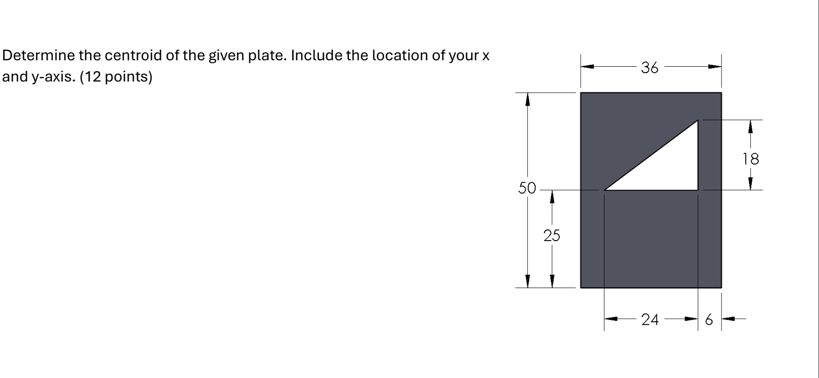 Determine the centroid of the given plate.
