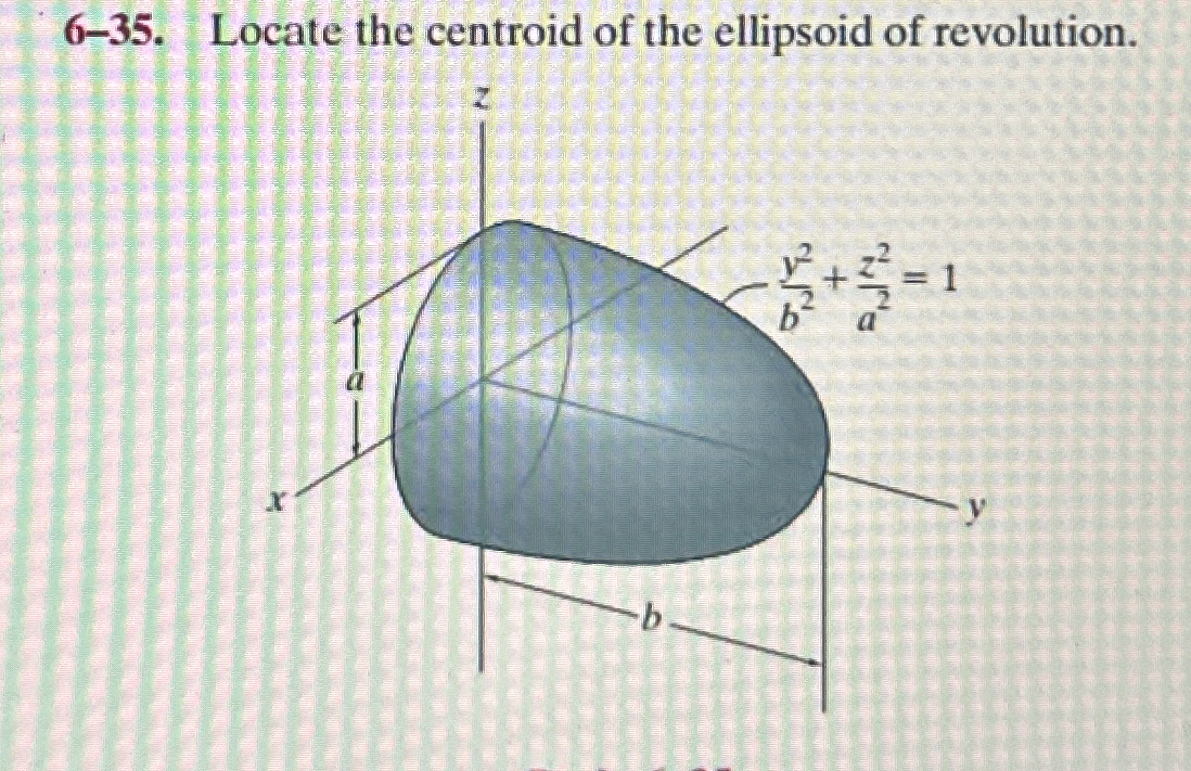 6 - 3 5 . Locate the centroid of the ellipsoid of