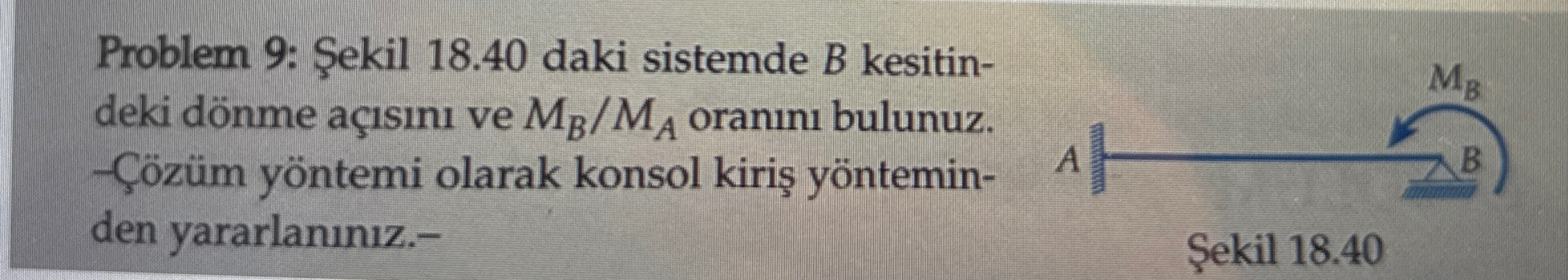 Problem 9 : ekil 1 8 . 4 0 daki sistemde B