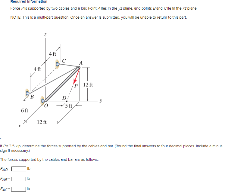Required Information Force P Is supported by two