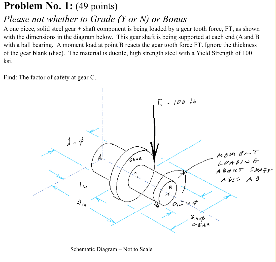 Problem No . 1 : ( 4 9 points ) A one piece,