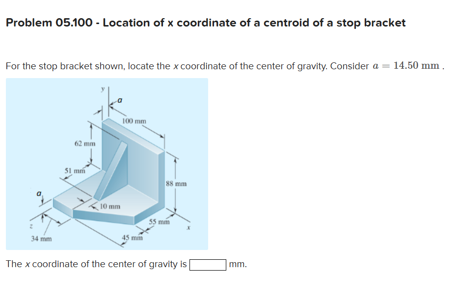 Problem 0 5 . 1 0 0 - Location of \ ( x \ )