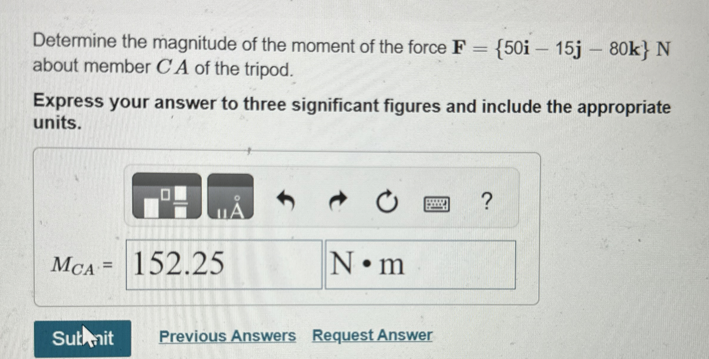 Determine the magnitude of the moment of the