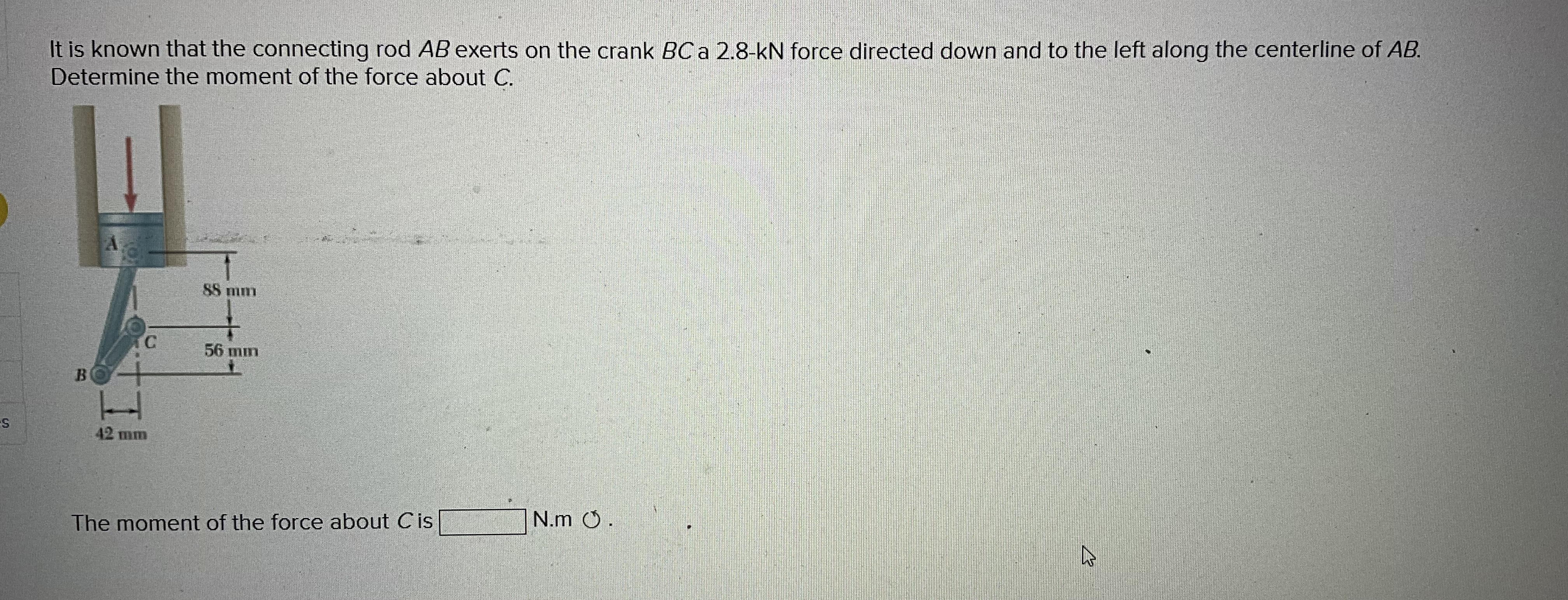 It is known that the connecting rod A B exerts on