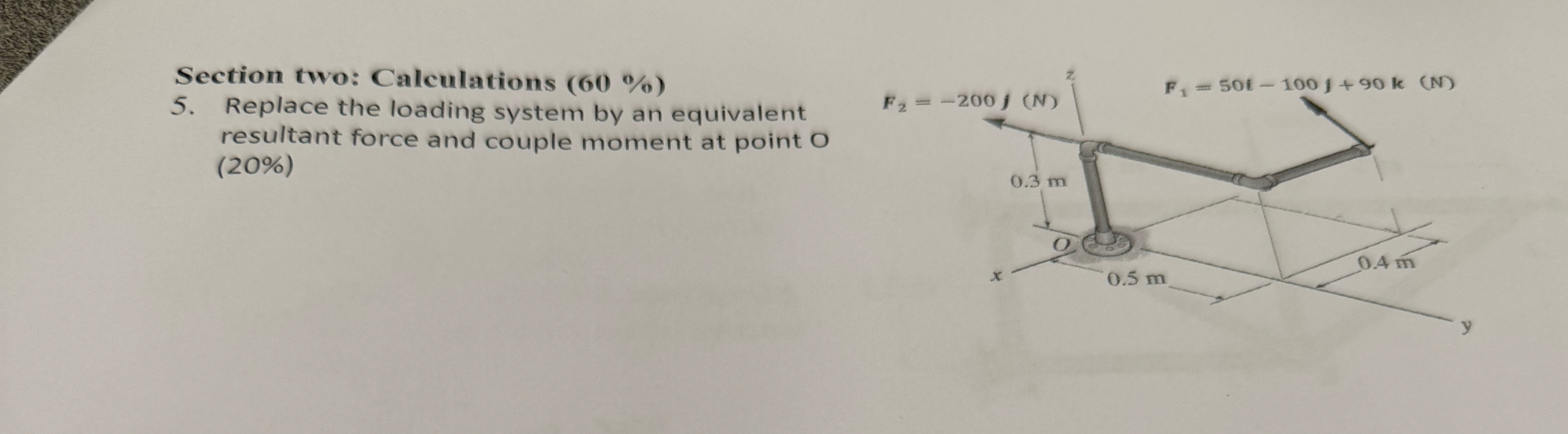 Section two: Calculations ( 6 0 % ) 5 . Replace
