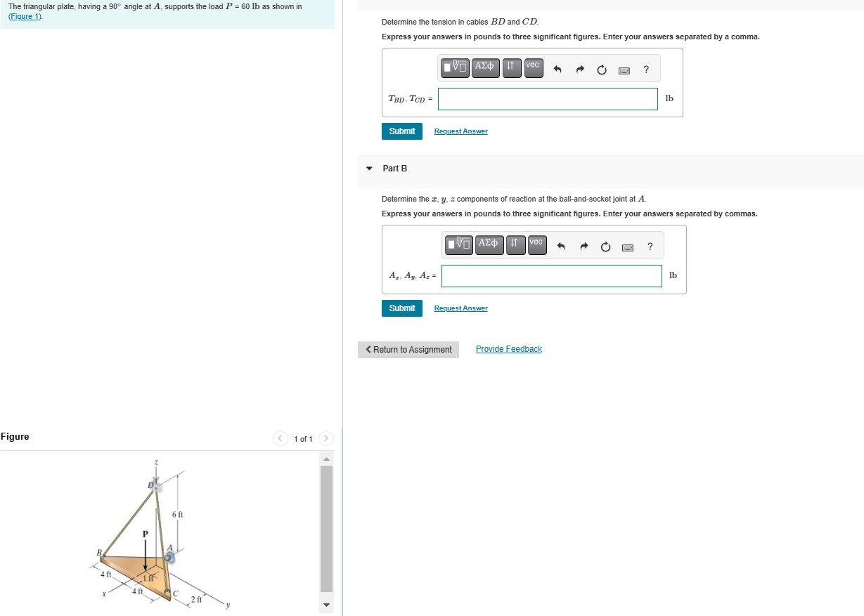 The triangular plate, having a \ ( 9 0 ^ { \ circ