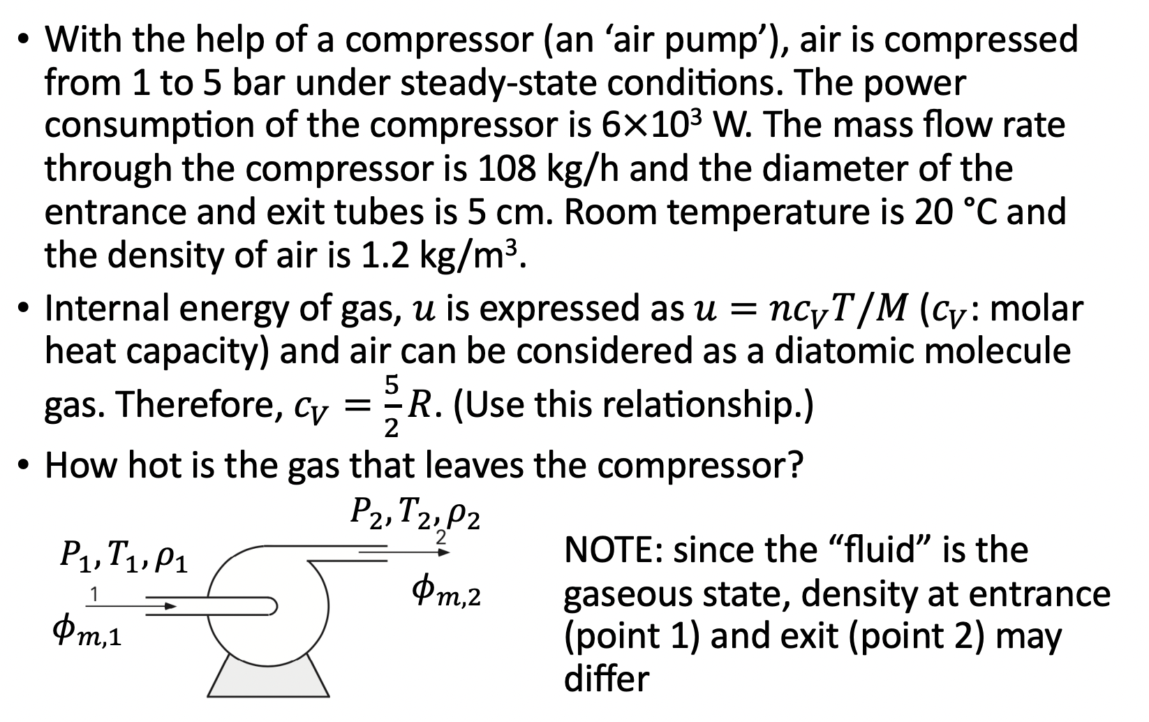 With the help of a compressor ( an 'air pump' ) ,