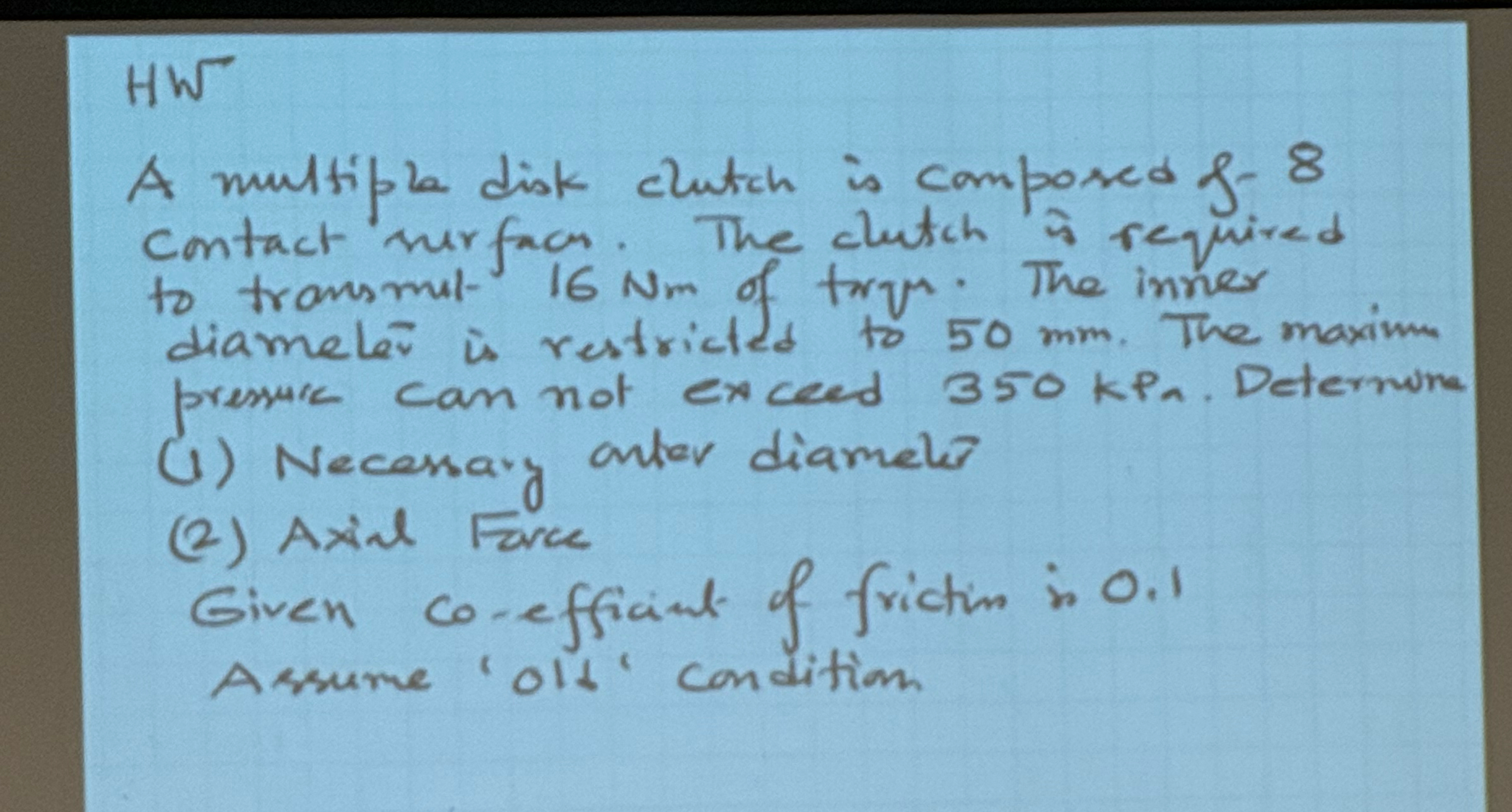 H W - A multiple disk clutch is composed f - 8