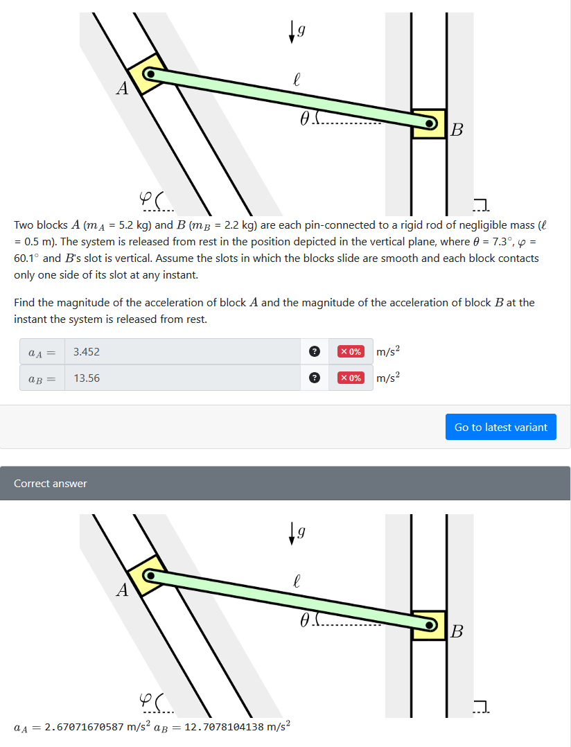 The correct answer is Aa = 2 . 6 7 1 and Ab = 1 2
