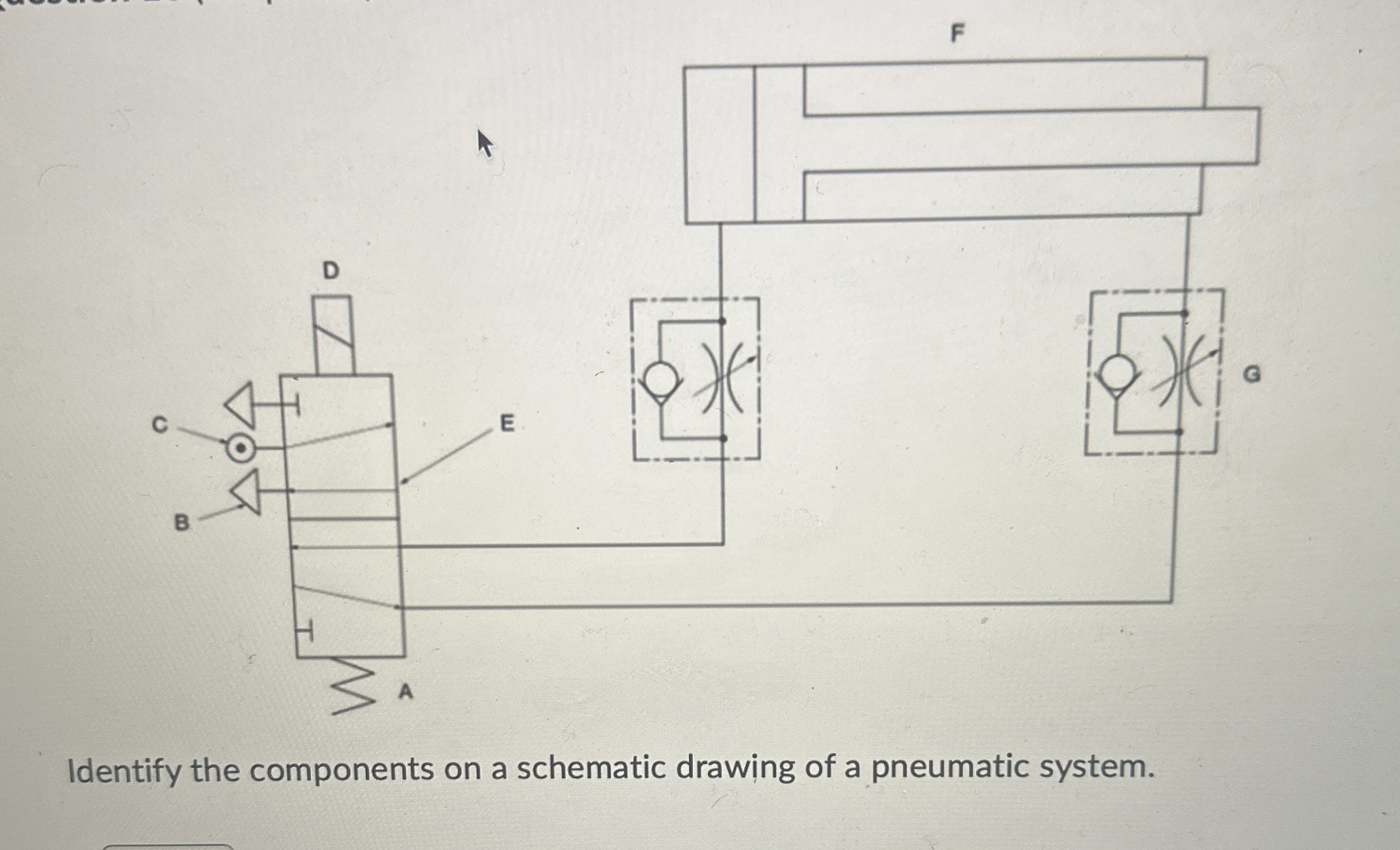 F Identify the components on a schematic drawing