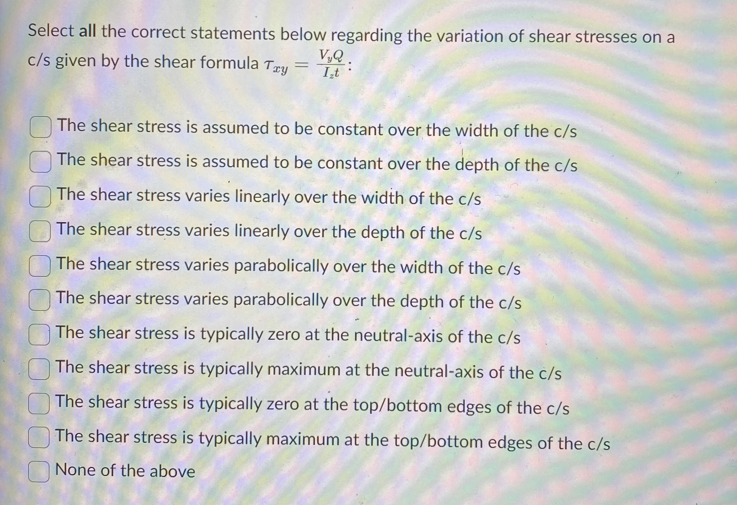 Select all the correct statements below regarding