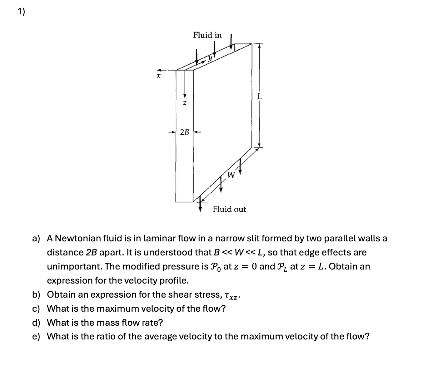 c ) What is the maximum velocity of the flow? d )