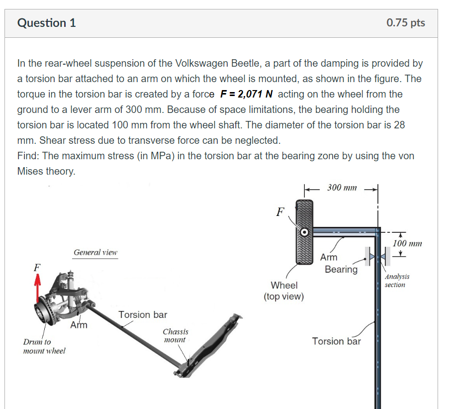 Question 1 In the rear - wheel suspension of the