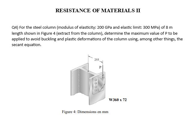 For the steel column ( modulus of elasticity: 2 0