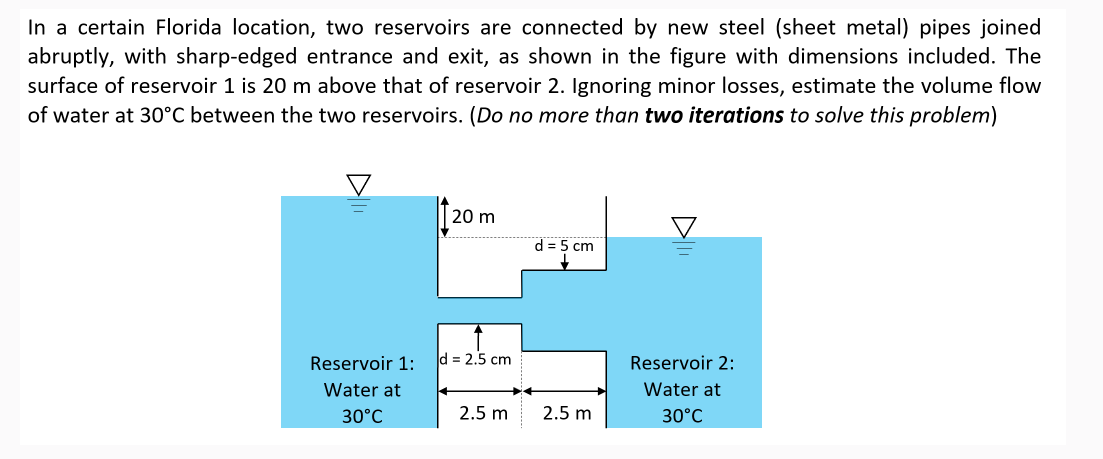 In a certain Florida location, two reservoirs are