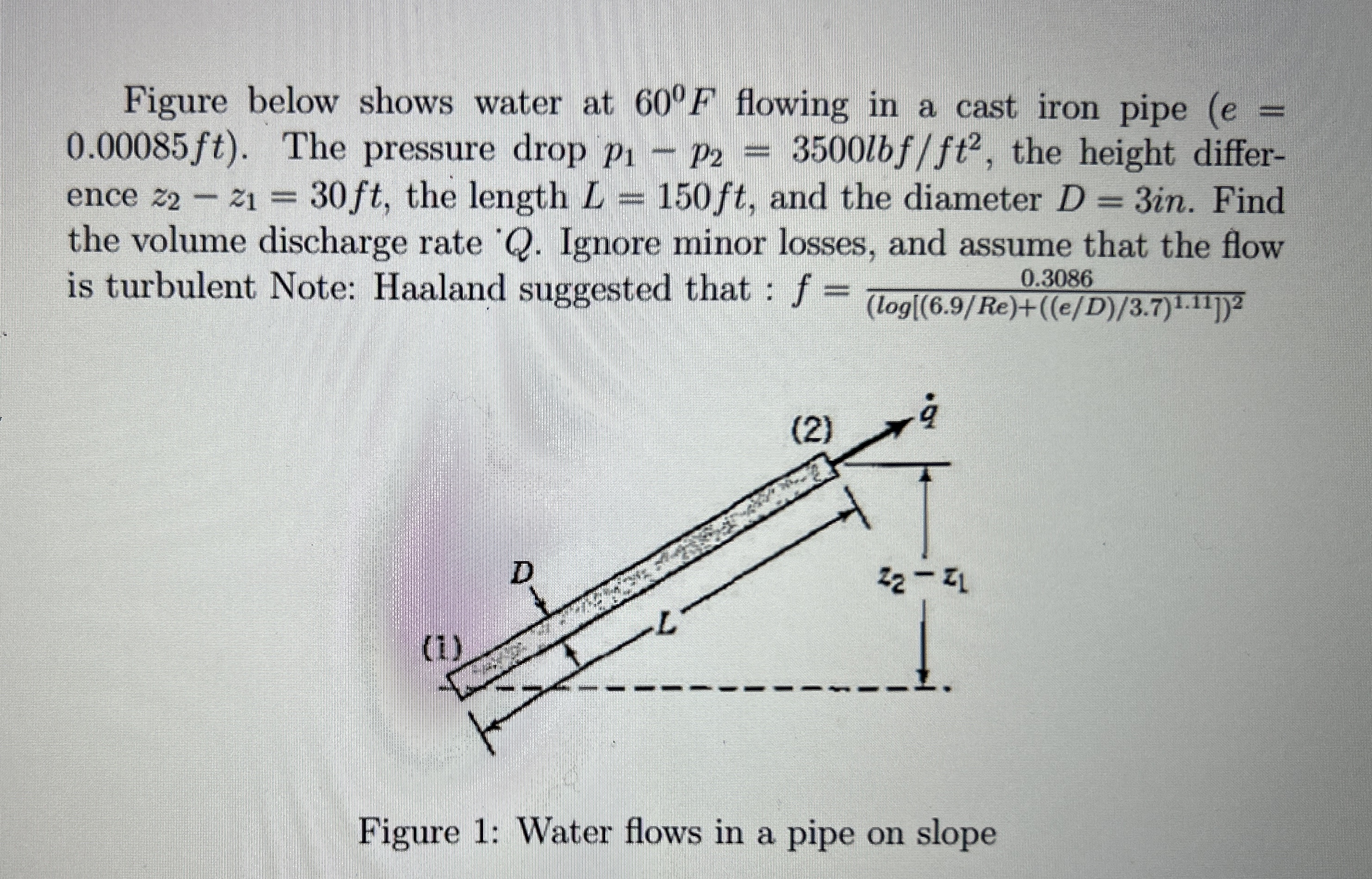 Figure below shows water at 6 0 F flowing in a