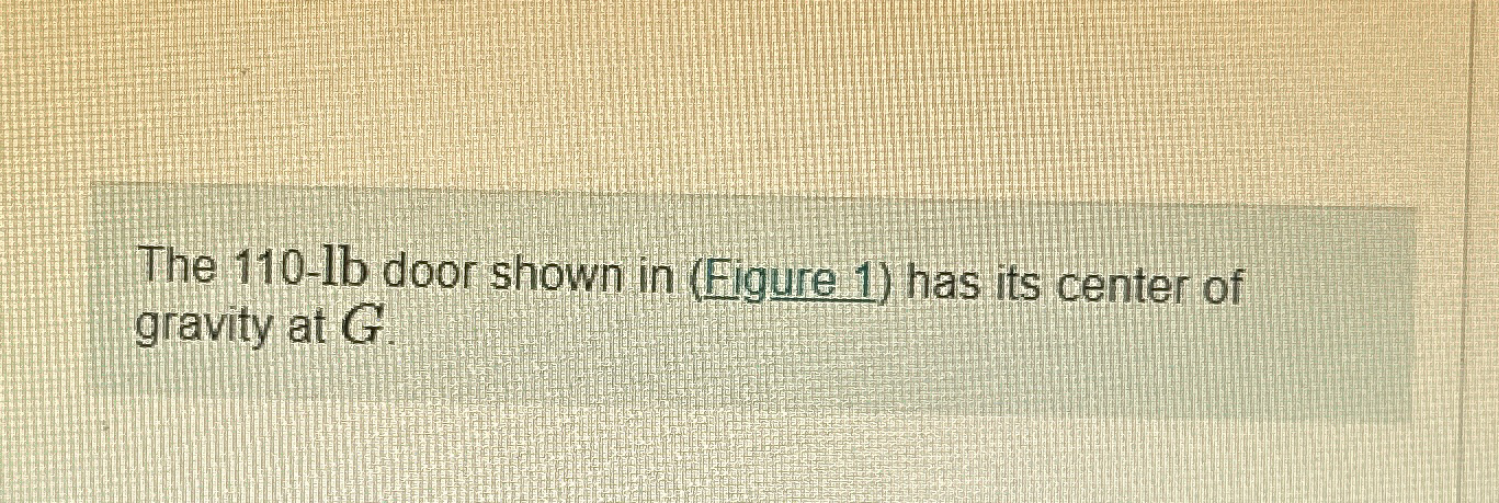 The 1 1 0 - lb door shown in ( Figure 1 ) has its