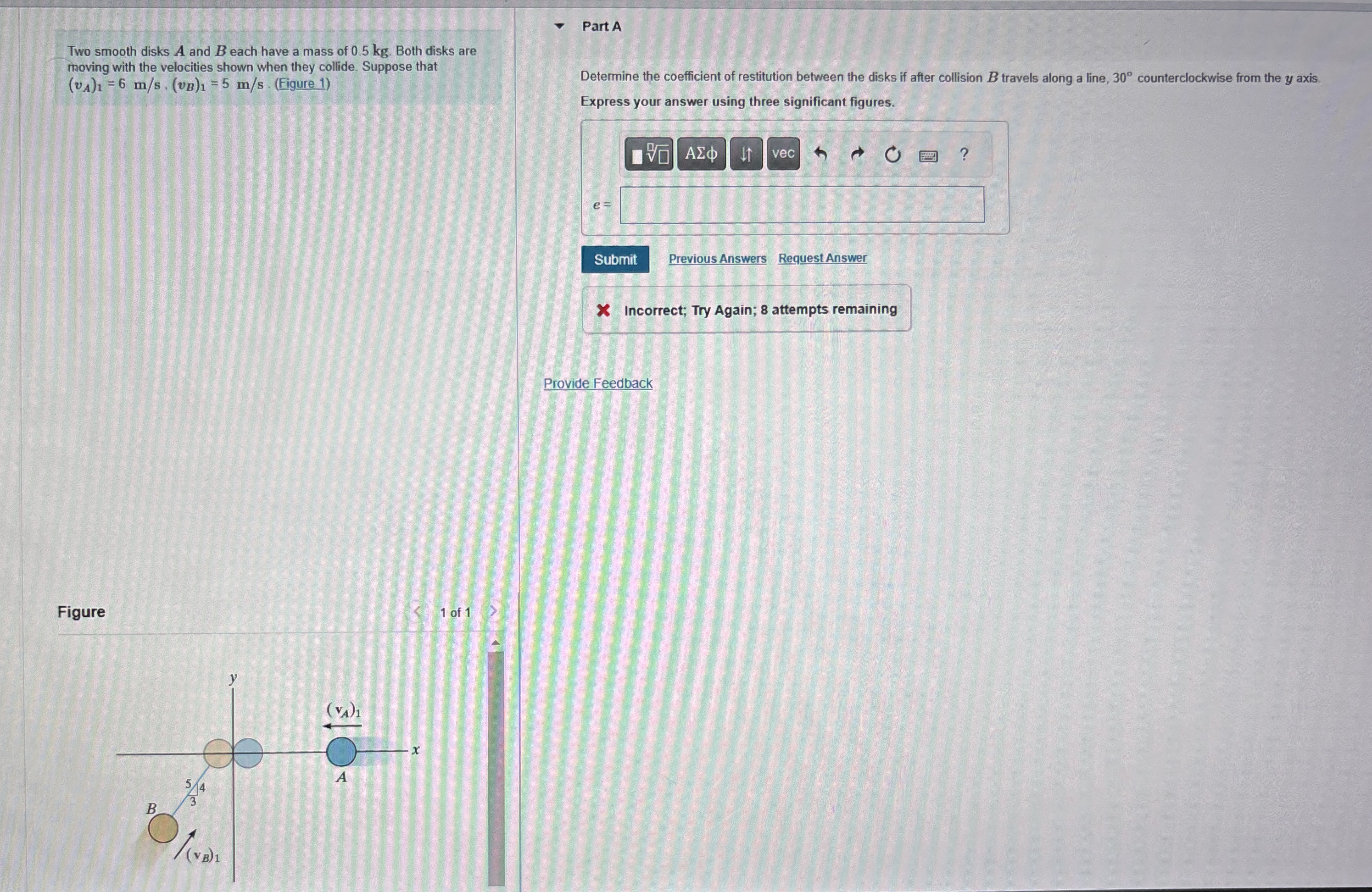 Two smooth disks A and B each have a mass of 0 .