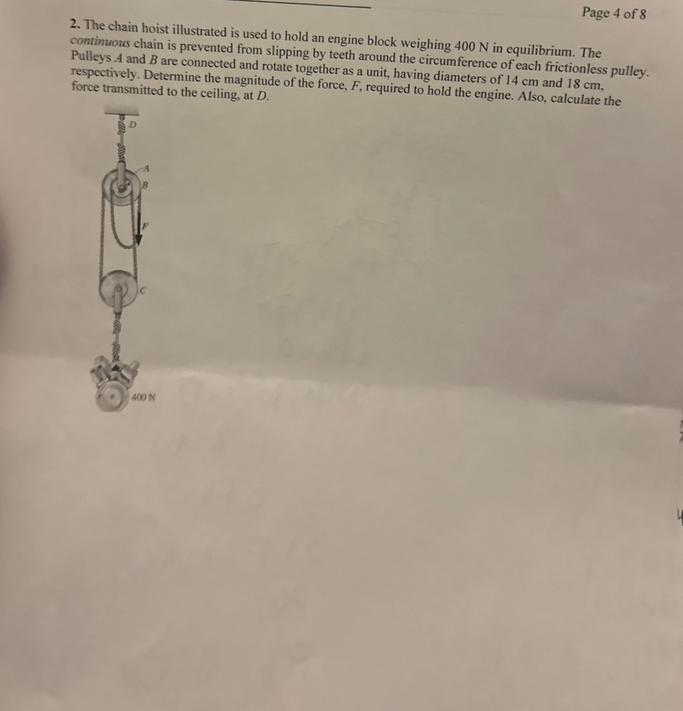 Page 4 of 8 2 . The chain hoist illustrated is