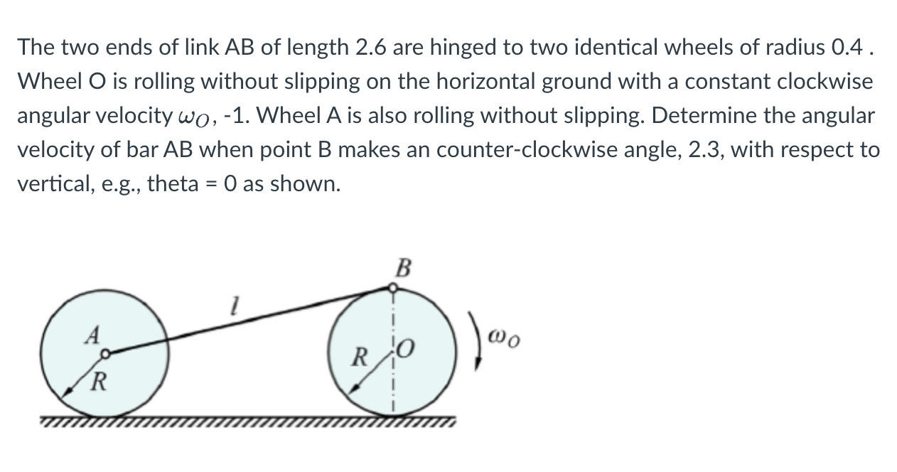 The two ends of link \ ( A B \ ) of length 2 . 6