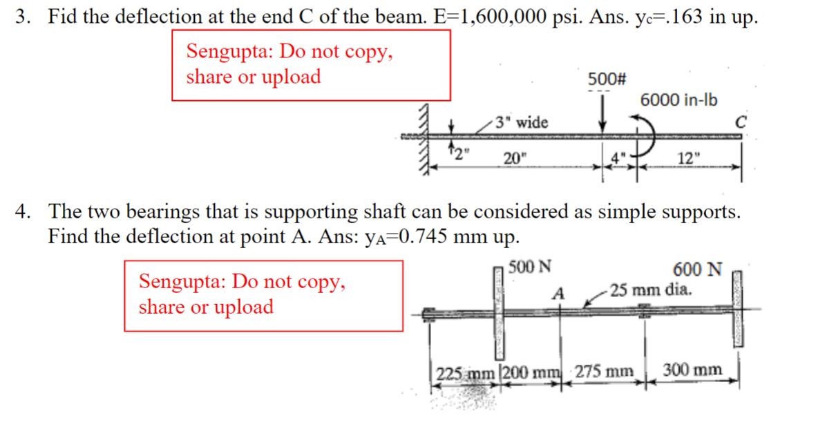Fid the deflection at the end C of the beam. E =