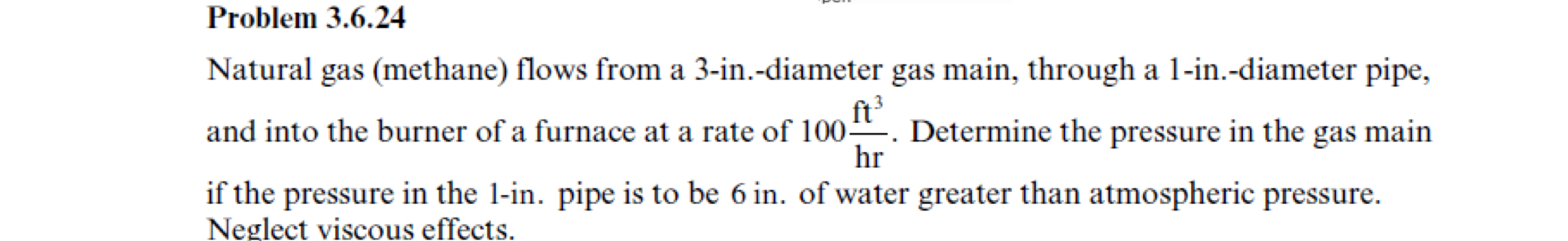 Problem 3 . 6 . 2 4 Natural gas ( methane ) flows