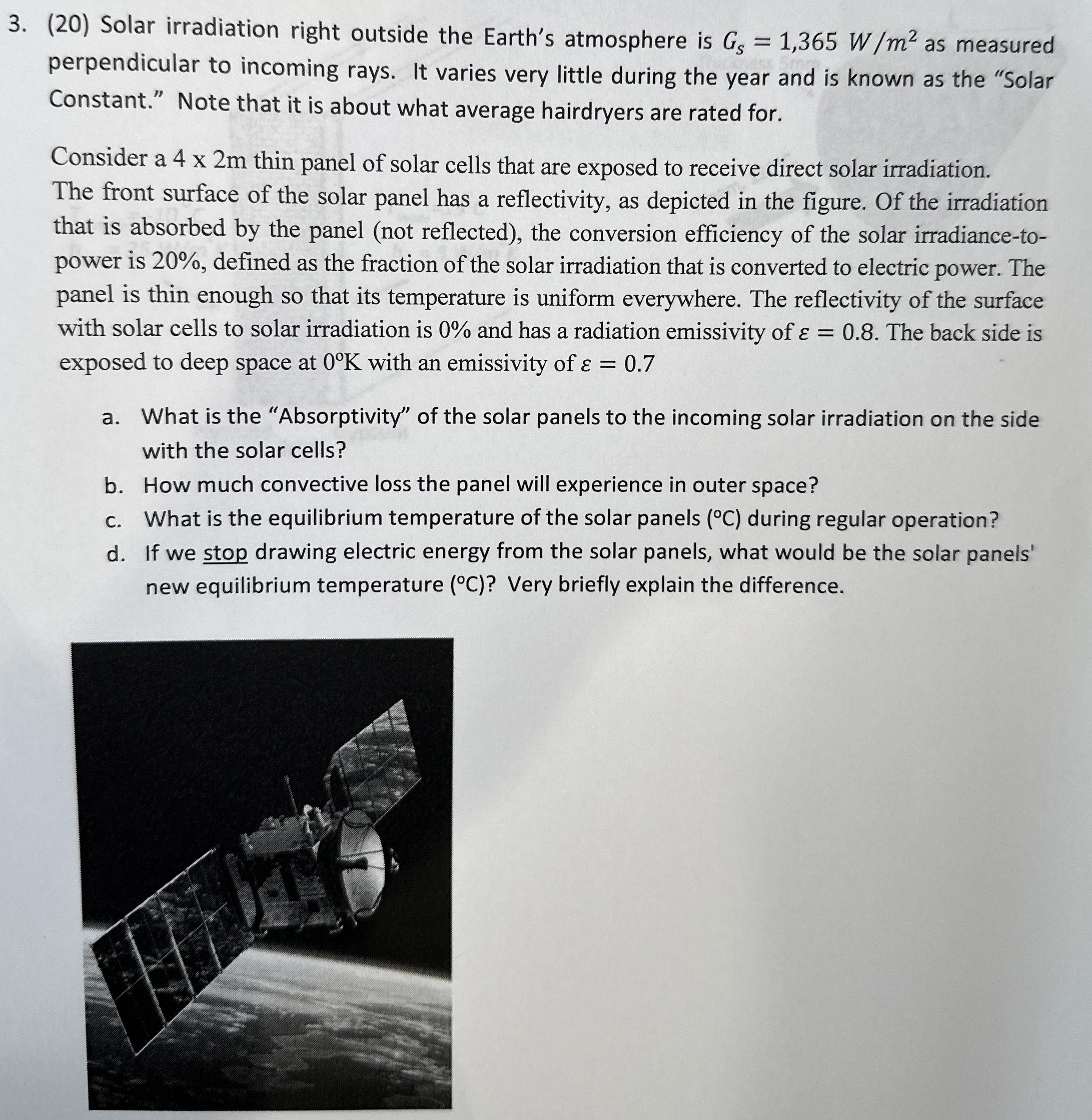 ( 2 0 ) Solar irradiation right outside the