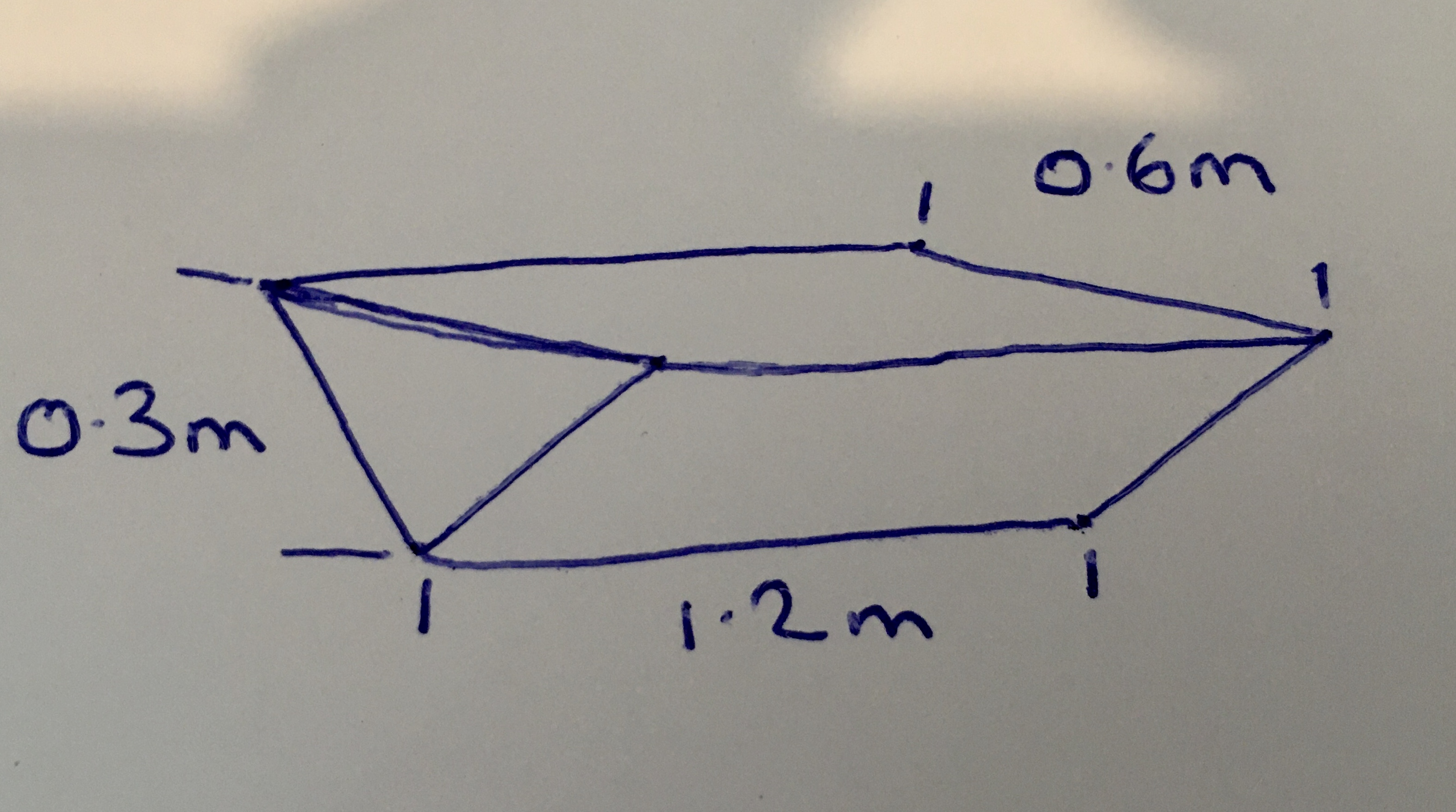 A piece of cork having a uniform triangular cross